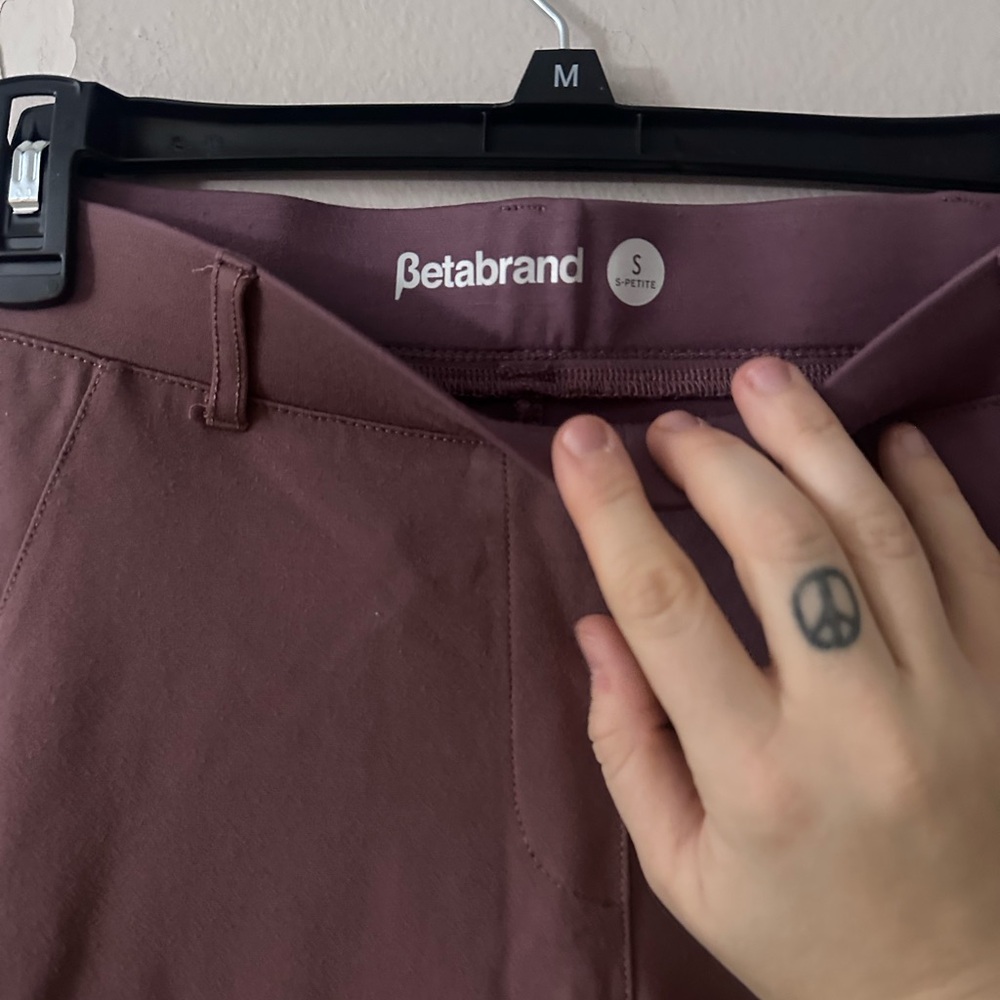 Women's Betabrand Petite Purple Flare Trousers with back pockets - Picture 3 of 4